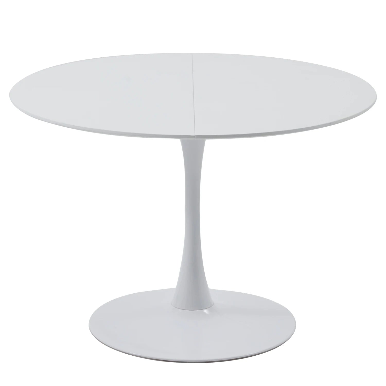 Ronde Eettafel Met Stoelen – Eettafelset – Eetkamerset – Eetkamermeubels – Scandinavisch Design – 110 Cm Diameter – PU-Leren Stoelen - QUORE