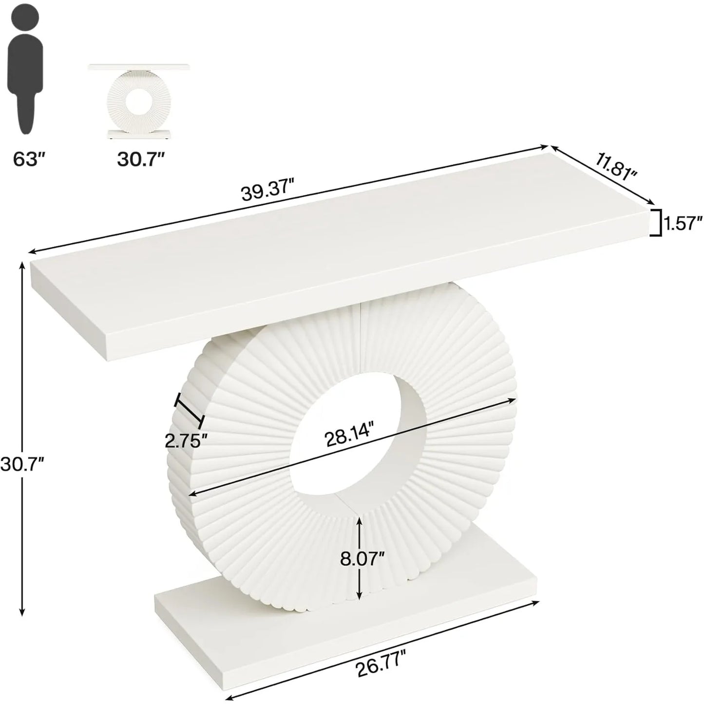 Sidetable – Consoletafel – Haltafel – Accenttafel – Salontafel – Modern Geometrisch Metaal Onderstel – Warm Houten Tafelblad 120x30 cm