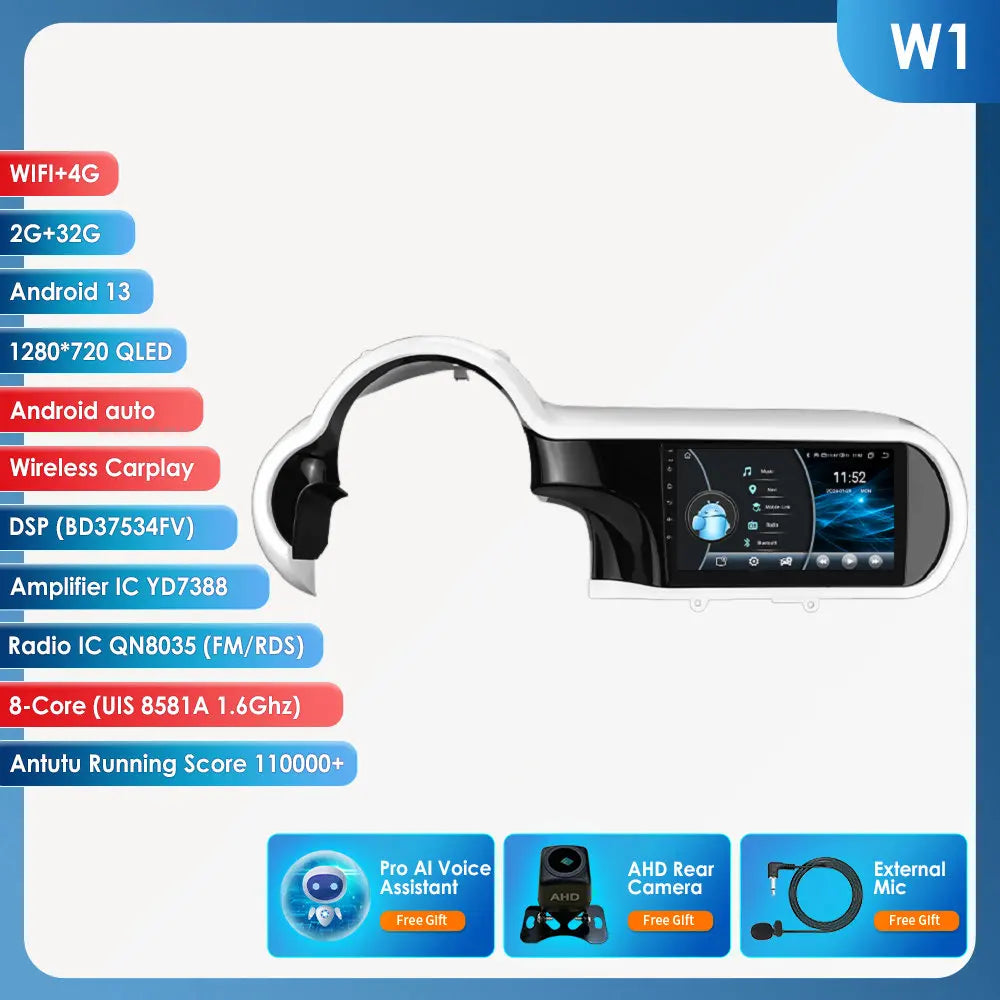 Autoradio – 2-DIN Radio – Multimedia Speler – Auto Stereo – Touchscreen – 9 Inch Scherm – Draadloze CarPlay & Android Auto