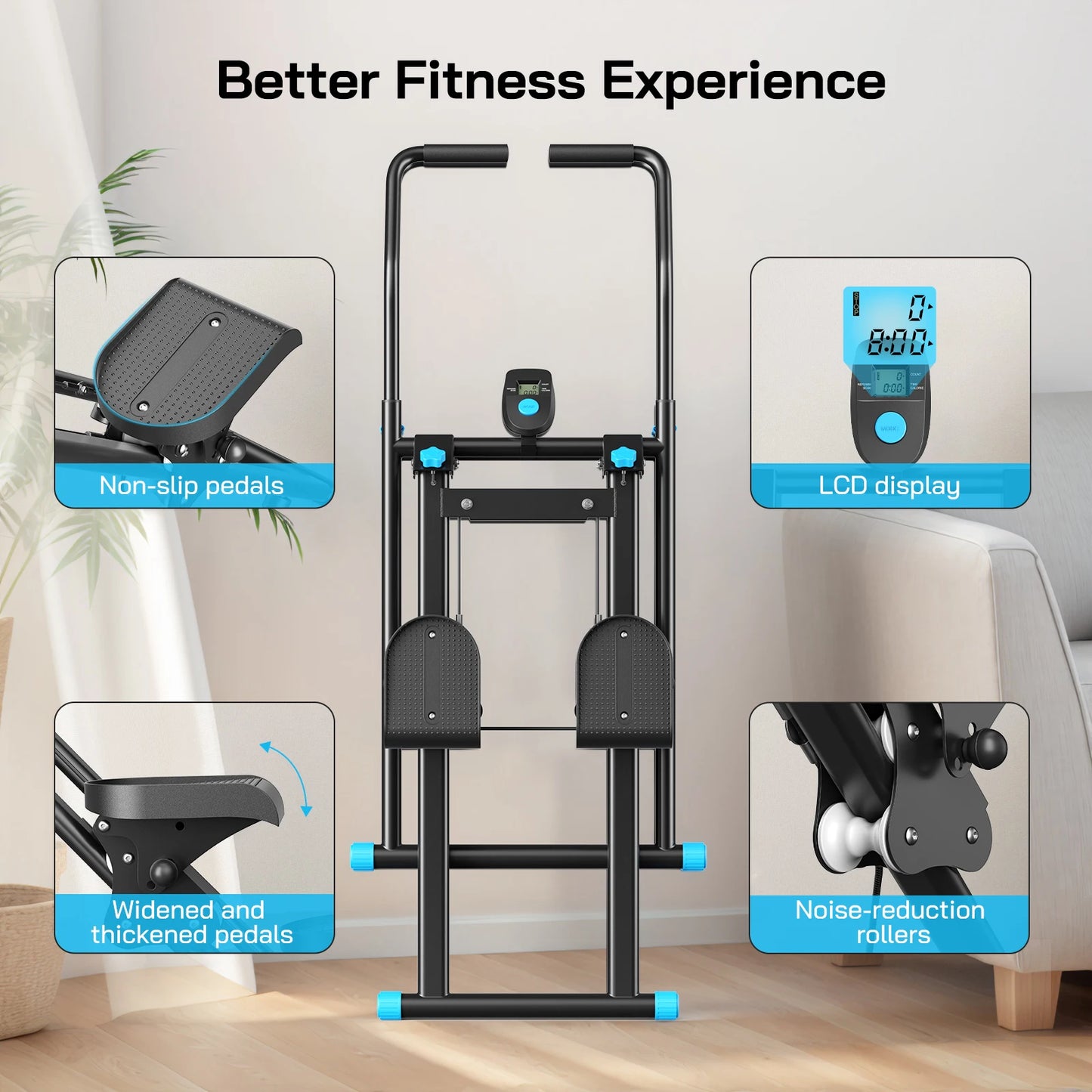 Stepper – Stair Stepper – Traploper – Verticale Klimmer – Mini Stepper – Inklapbaar Compact – Tot 150 kg Draagkracht