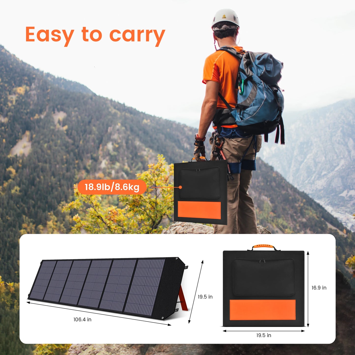 200W Draagbaar Zonnepaneel – Opvouwbaar Zonnepaneel – Mobiel Solar Charger – Camping Zonnepaneel – Camper Zonnepaneel – Hoog Rendement 23% – Lichtgewicht Compact Design