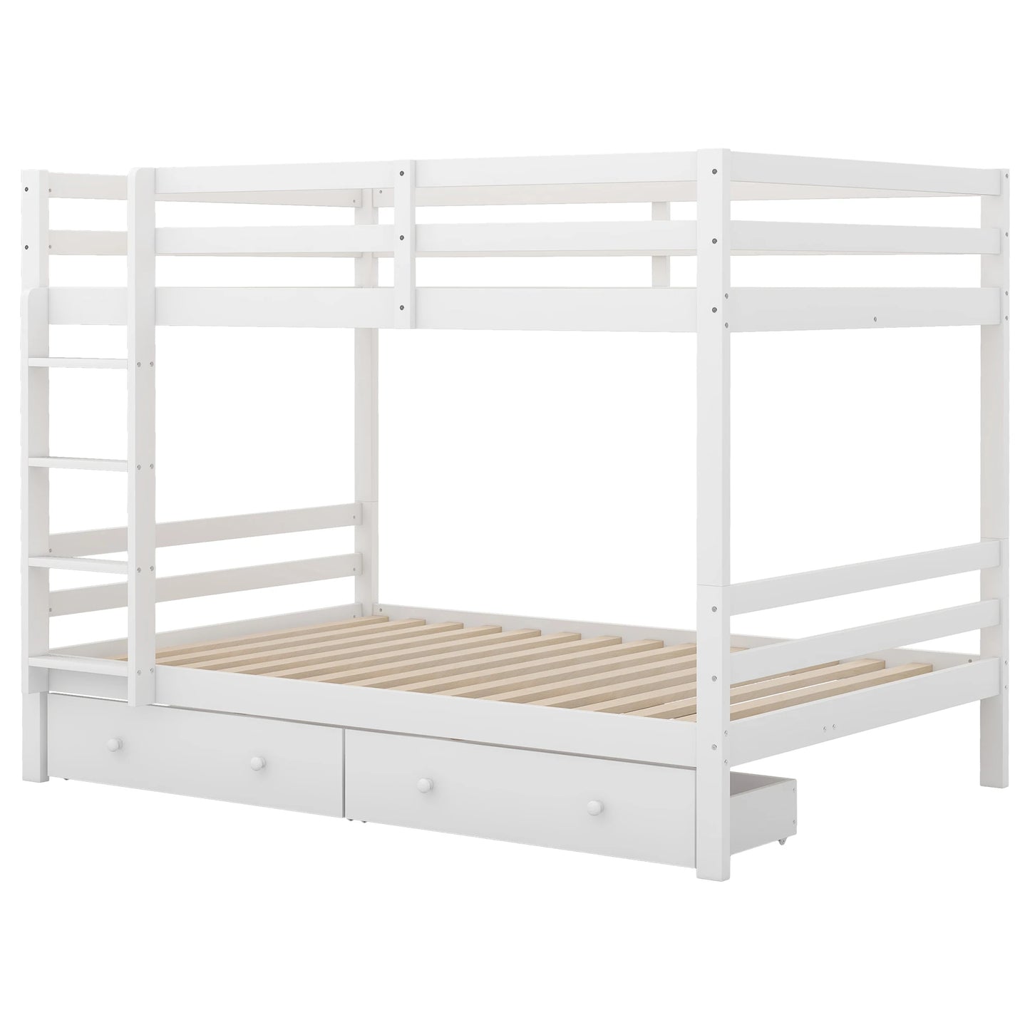 Hoogslaper Kinderbed – Halfhoogslaper – Stapelbed – Tienerbed – Kinderbed 90x200 cm – Met LED-verlichting – Inclusief Bureau en Opberglade – Speelse Raamvormen – Zonder Matras