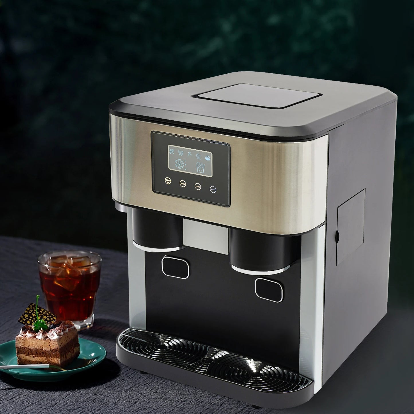 IJsmaker – Ijsmachine – Ijsblokjesmaker – Ijscrusher – Waterreservoir 1,8L – 100-150W Motorvermogen – LCD-Touchpaneel