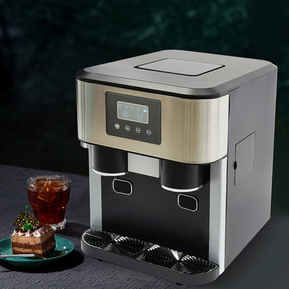 IJsmaker – Ijsmachine – Ijsblokjesmaker – Ijscrusher – Waterreservoir 1,8L – 100-150W Motorvermogen – LCD-Touchpaneel
