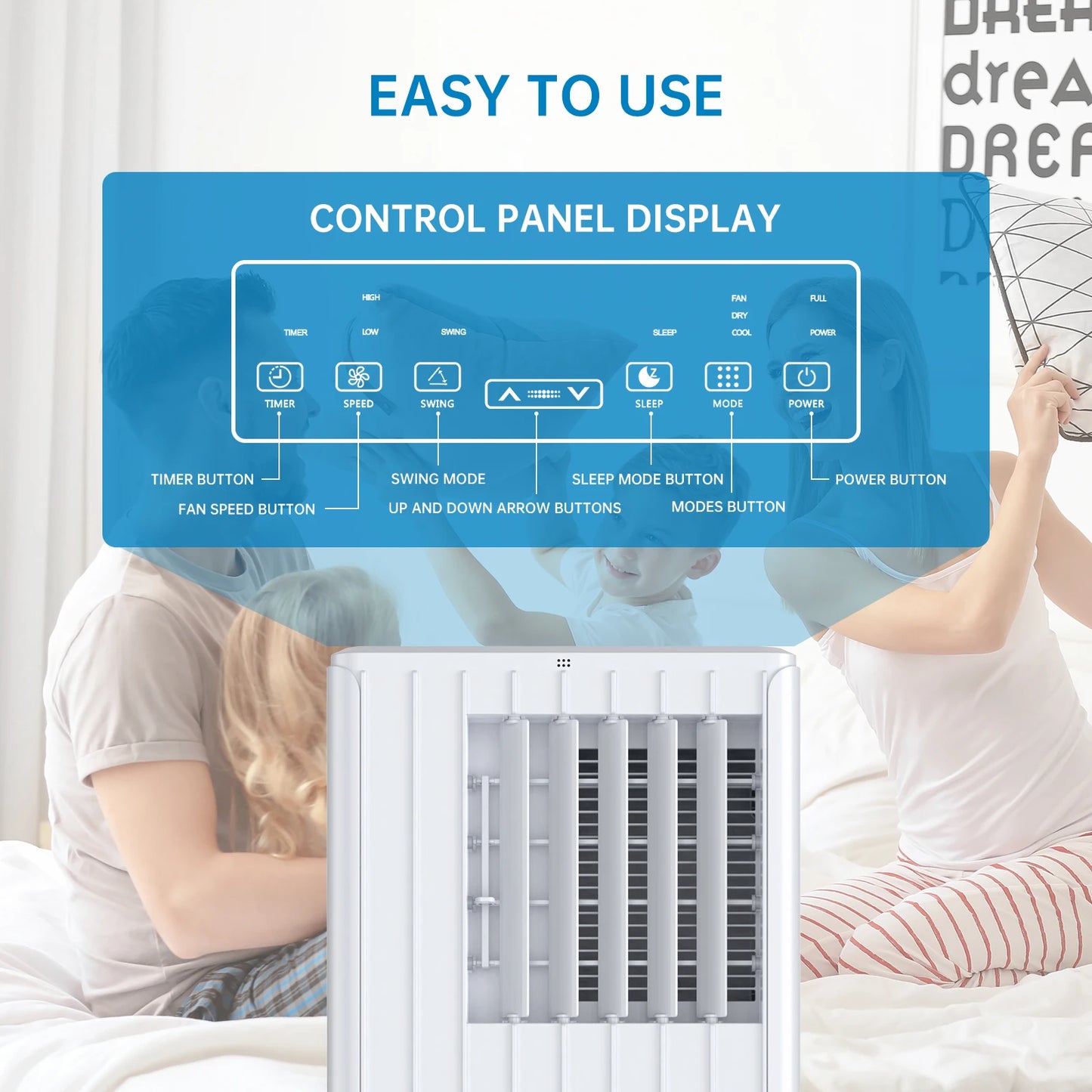 Mobiele Airconditioner – Airco – Luchtontvochtiger – Ventilator – Koeling – 9000 BTU – 30 Liter Ontvochtiging - Wit