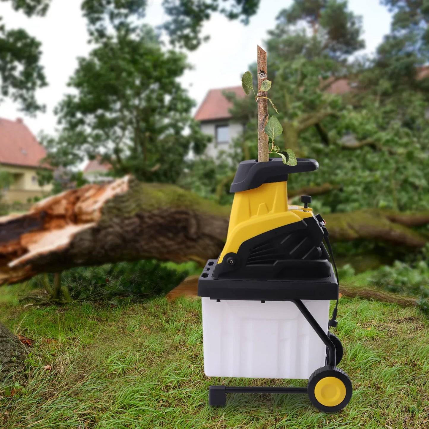 Elektrische Houtsnipperaar – Tuinafvalverwerker – Takkenversnipperaar – Houtversnipperaar – Groenafvalverwerker – 2500W Motor – 45 Liter Opvangbak