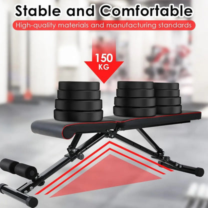 Foldable Weight Bench Adjustable Strength Training Bench for Full Body Workout with Fast Folding,Basic Weight Bench for Home Gym