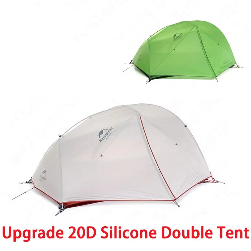 2-Persoons Tent – Camping Tent – Trekking Tent – Bivak Tent – Ultralicht Tent – Grijze Kleur – Waterdicht >3000 mm – Lichtgewicht Aluminium Frame