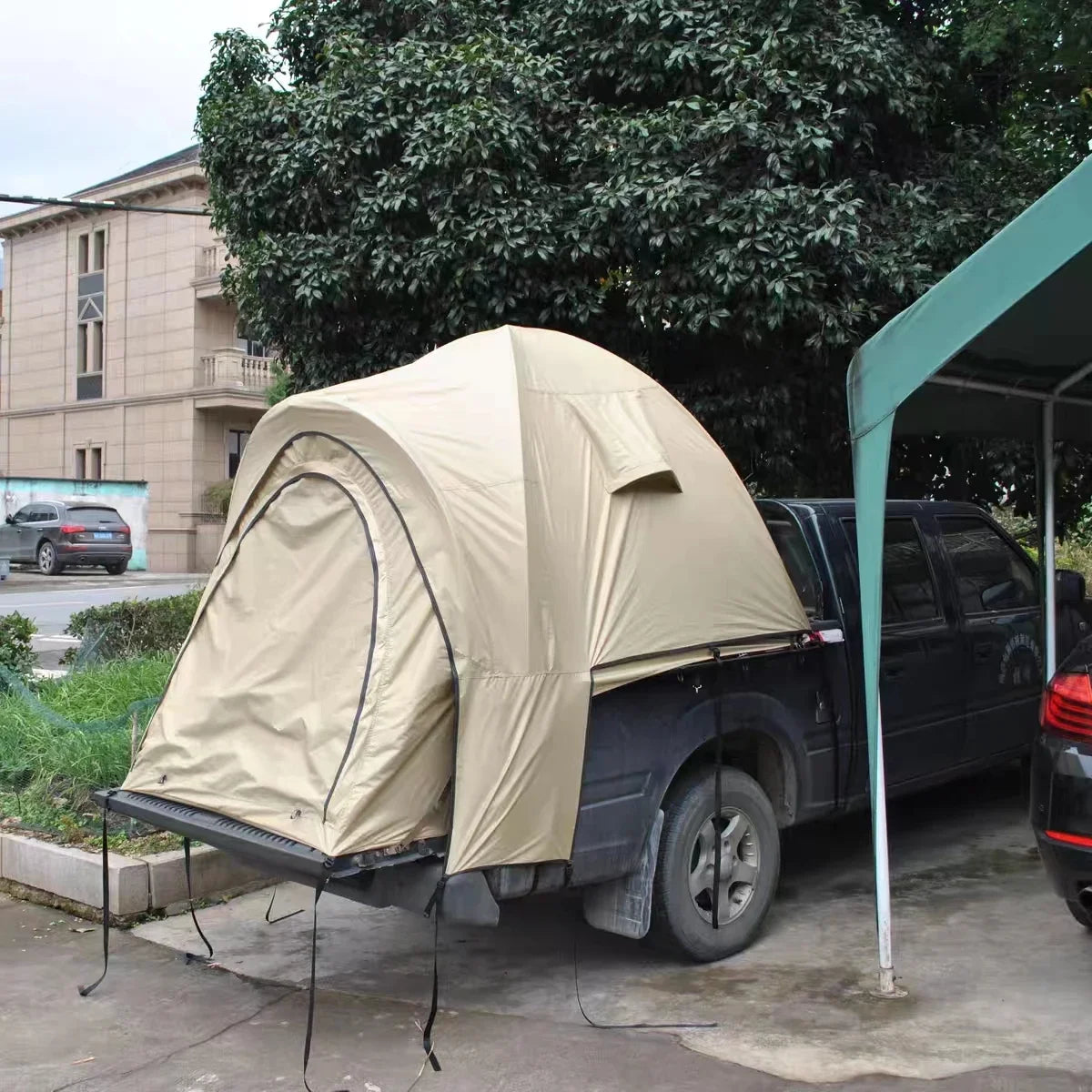 Trucktent – Daktent Auto – Campingtent – Inklapbare Tent – Waterdichte Tent – PU4000 210D Oxford Materiaal – Geschikt Voor 3-4 Personen
