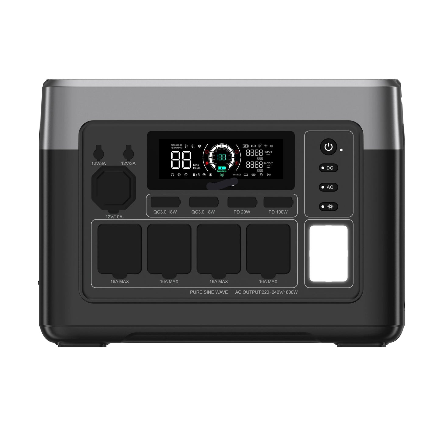 Powerstation – Energiecentrale – Draagbare Accu – Noodstroomvoorziening – LiFePO4 Batterij – 1800W Continue Output – Ultrasnelle Oplaadtijd