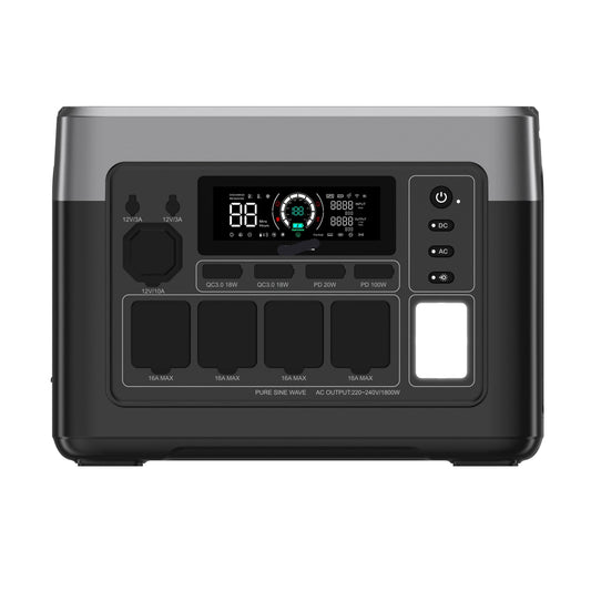 Powerstation – Energiecentrale – Draagbare Accu – Noodstroomvoorziening – LiFePO4 Batterij – 1800W Continue Output – Ultrasnelle Oplaadtijd