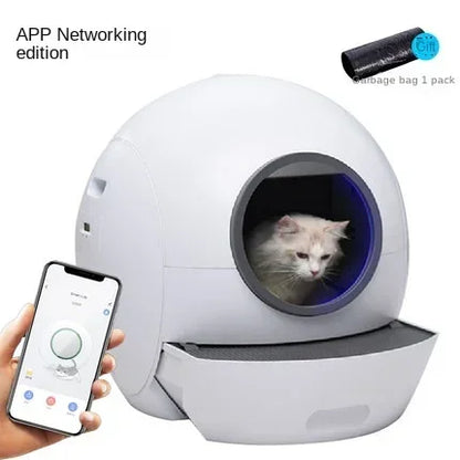 Slimme Kattenbak - Automatische Kattenbak - Zelfreinigende Kattenbak - Kattenbak - 60L - Extra Grote - Geurcontrole - voor Katten - met App