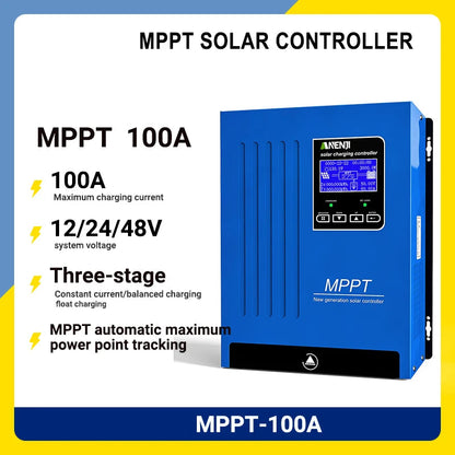 MPPT Laadregelaar – Zonnepaneel Regulator – Solar Controller – Acculader – Zonnelader – 100A Laadstroom – Automatische 12V/24V/48V Systeemherkenning - QUORE