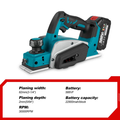 Schaafmachine - Elektrische Schaaf - Parallelgeleider - Opvangzak - Draadloze Elektrische Houtfrees - 30000RPM – Brushless Trimmer - Houtbewerkingsgereedschap - met 2 Accu’s + EU Stekker