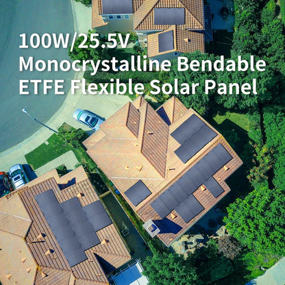 Zonnepanelen - Zonnepaneel - Flexibel - Solar Panel - 2x100W - Mobiele Zonne-energie Oplader - Monokristallijn - Draagbare Zonne-energie Set - Waterdicht IP68 – Voor Balkon, Caravan & Camping - QUORE