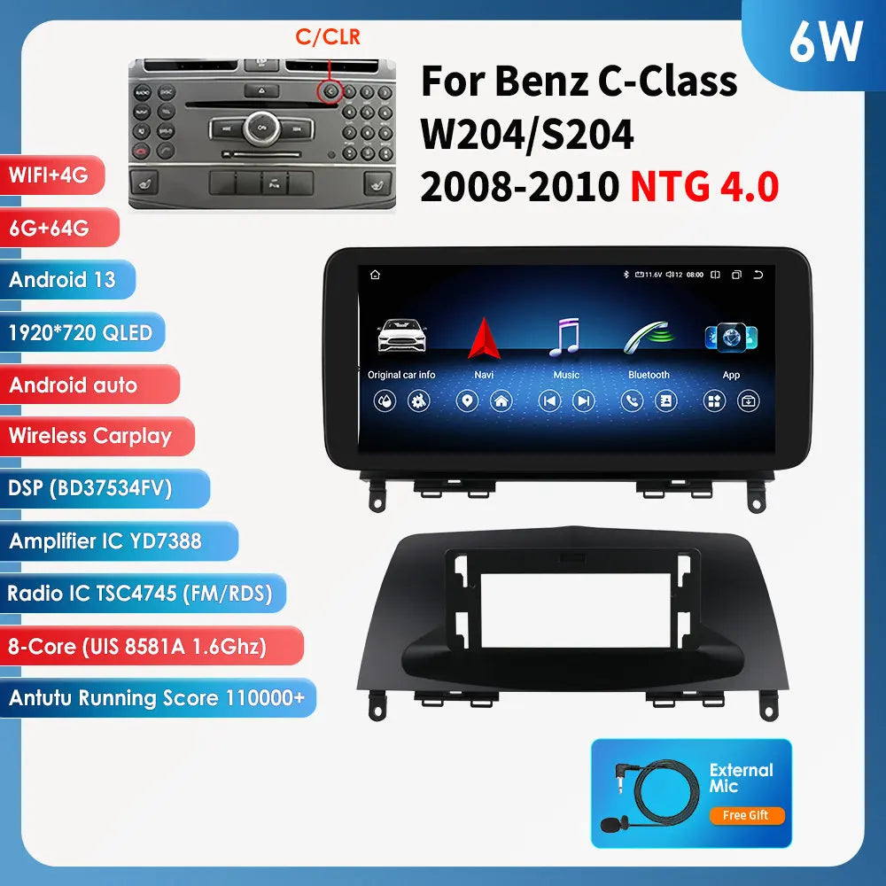 10,25 Inch Autoradio – Multimedia Speler – Touchscreen Navigatie – CarPlay Android Auto – Android 13 Besturingssysteem – 6-Core Processor – 128GB Opslag