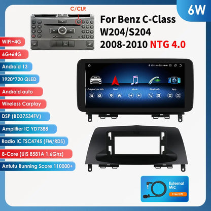 10,25 Inch Autoradio – Multimedia Speler – Touchscreen Navigatie – CarPlay Android Auto – Android 13 Besturingssysteem – 6-Core Processor – 128GB Opslag