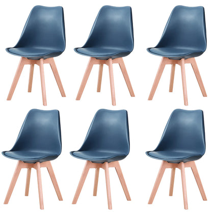 Eetkamerstoelen – Stoelen – Set Stoelen – Kunstleer Stoelen – Massief Beukenhout – Zacht Schuim – Onderhoudsvriendelijk