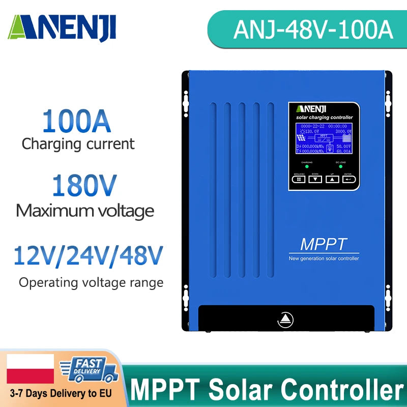 MPPT Solar Regulator – Zonnepaneel Lader – Accu Oplader – Solar Controller – Batterij Lader – 100A Laadstroom – Geschikt voor 12V 24V 48V Systemen