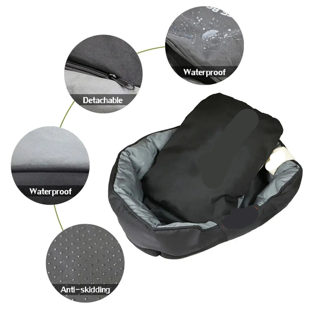 Hondenmand - Hondenkussen - Hondenbed - Hondenmanden - 110 x 80 x 22 cm - Waterdichte - Extra Groot Kalmerend Ligbed voor Alle Seizoenen - Donutmand - Wasbaar - Fluffy - Met Afneembaar Kussen - Oxford Stof – Hondenbank – voor Binnengebruik - Zwart