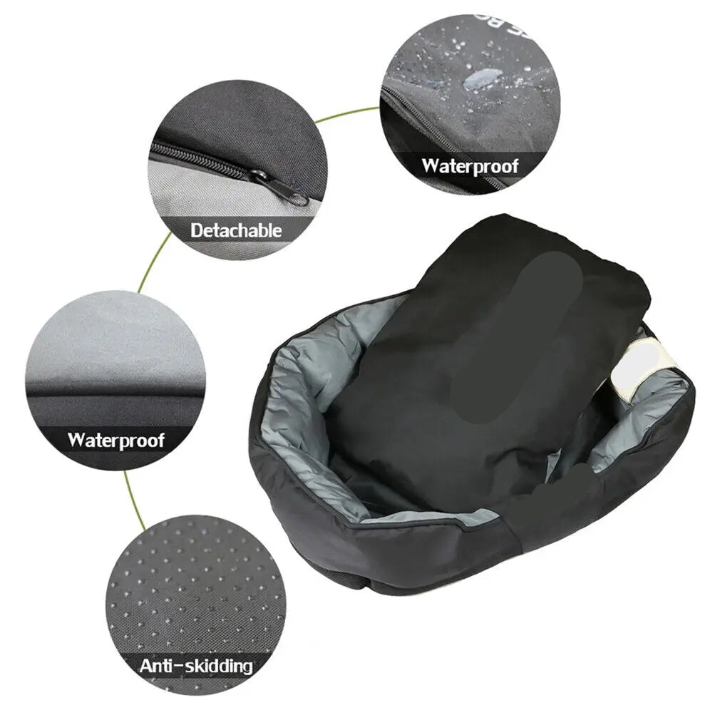 Hondenmand - Hondenkussen - Hondenbed - Hondenmanden - 90x70x19cm - Waterdichte - Groot Kalmerend Ligbed voor Alle Seizoenen - Donutmand - Wasbaar - Fluffy - Met Afneembaar Kussen - Oxford Stof – Hondenbank – voor Binnengebruik - Zwart