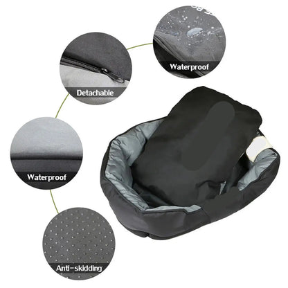 Hondenmand - Hondenkussen - Hondenbed - Hondenmanden - 90x70x19cm - Waterdichte - Groot Kalmerend Ligbed voor Alle Seizoenen - Donutmand - Wasbaar - Fluffy - Met Afneembaar Kussen - Oxford Stof – Hondenbank – voor Binnengebruik - Zwart