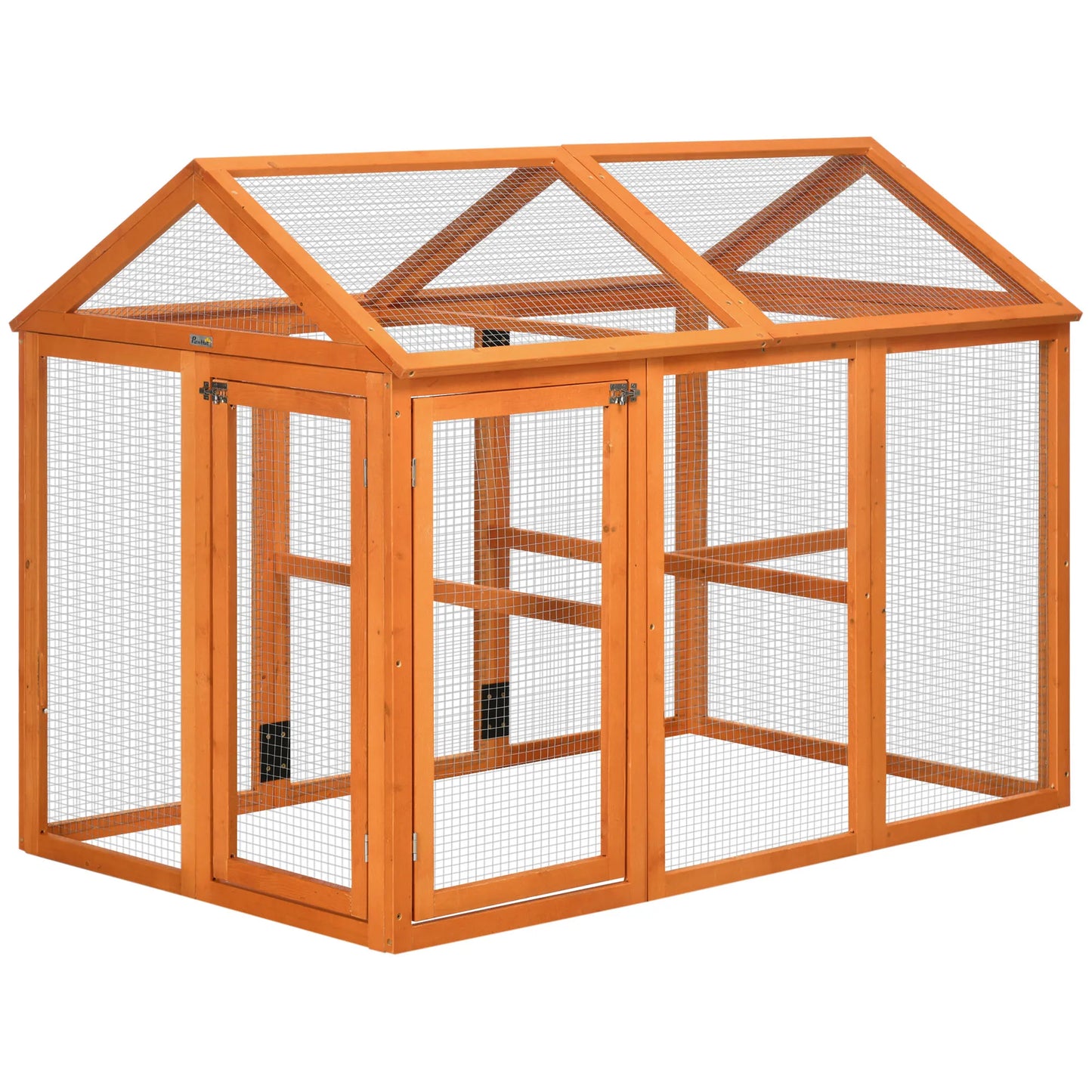 Kippenhok – Kippenren – Pluimveehok – Kippenverblijf – Vurenhout – Ventilatie Met Metaalgaas – Compacte Afmetingen 140 x 88.5 x 106 cm - Hout Natuurlijk