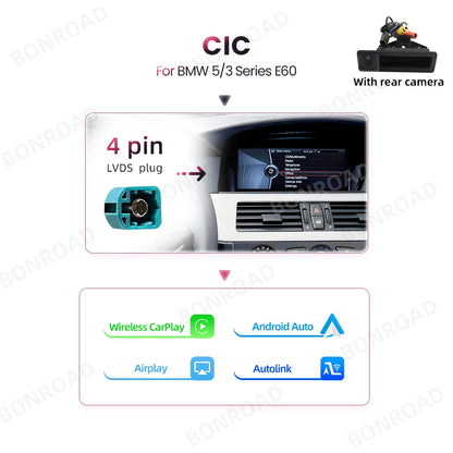 Multimedia Speler BMW 3- en 5-Serie – CarPlay Radio – Android Auto Unit – Touchscreen Navigatie – Achteruitrijcamera – 8,8 Inch Scherm – Stuurwielbediening - QUORE