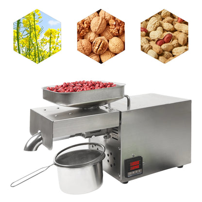 Oliepers – Oliepersmachine – Olie Extractor – Zaden Persmachine – Noten Pers – Digitale Temperatuurregeling – 610W Motor - QUORE