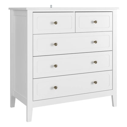 Getone Chest of Drawers Bedroom, Storage Cabinet with 6 Drawers, Sideboard, Bedroom Dresser, 80x40x80cm, White