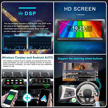 Autoradio – Auto Stereo – Multimedia Speler – Navigatie Systeem – CarPlay Android Auto – 10,25 Inch Touchscreen – Android 14 - QUORE