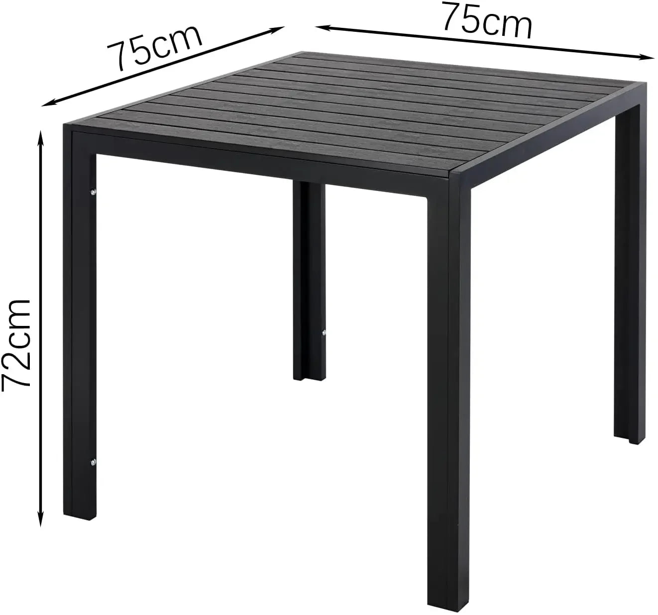 Tuintafel - Klaptafel - Balkontafel - Picknicktafel - 75x75cm - Aluminium + Houtplastic WPC, Eettafel, Bistro Balkon Patio Tafel, Weer- en Hittebestendig - AntiSlip - Campingtafel - Geel
