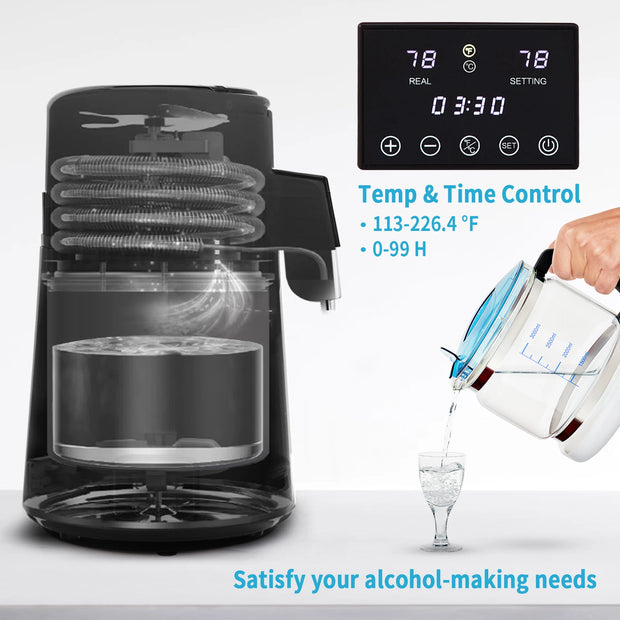 Vevor - Waterdestilleerder - Maak zuiver water - Automatische distilleerder - Filter - 4L - 304 roestvrij staal - 750W - 220V - 50Hz - Zilver