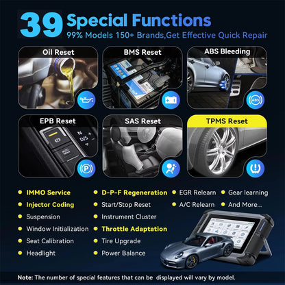 Autodiagnosescanner – OBD2 Scanner – Voertuigdiagnose – Foutcode Uitlezer – Draadloos Bluetooth – 7 Inch Touchscreen