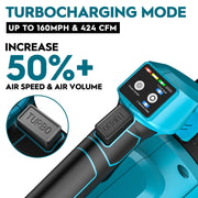 Universal Leaf Blower - Leaf Blower - Blower - Air Freshener - Turbo Blower - 18V - 2 Gears Cordless Leaf Blower - without Battery and Plug