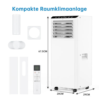 Mobiele Airco – Draagbare Airconditioner – Verplaatsbare Koeler – Mini Airco – 7000 BTU – 4-in-1 Functie – Geruisloos Met Afstandsbediening