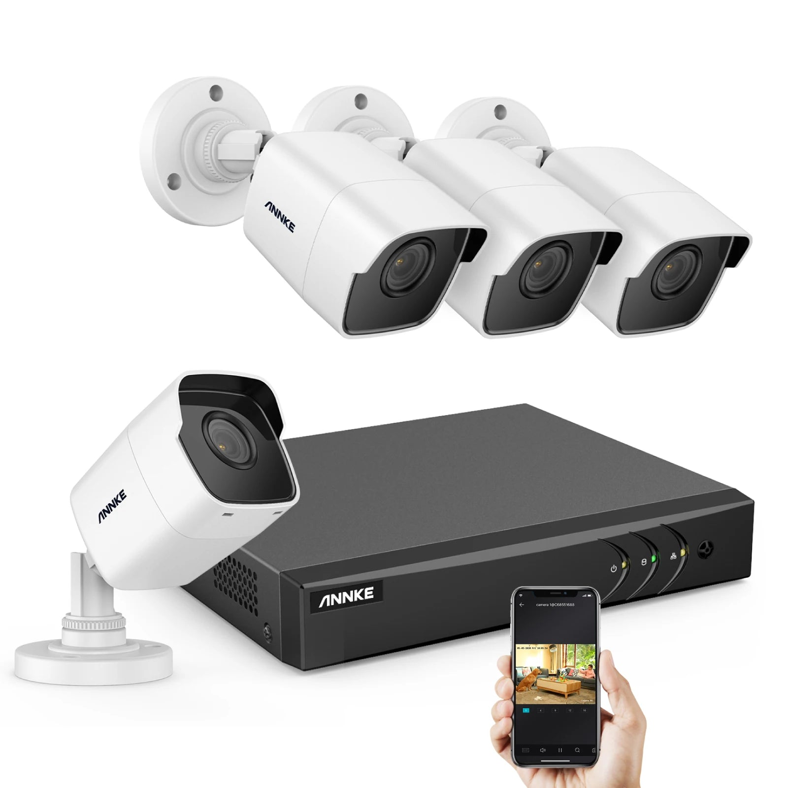 Beveiligingssysteem – CCTV Camera Set – Bewakingscamera – Security Camera – 8-Kanaals DVR – 4x 5MP Bullet Camera’s – IP67 Waterdicht – H.265+ Opslagcompressie - QUORE