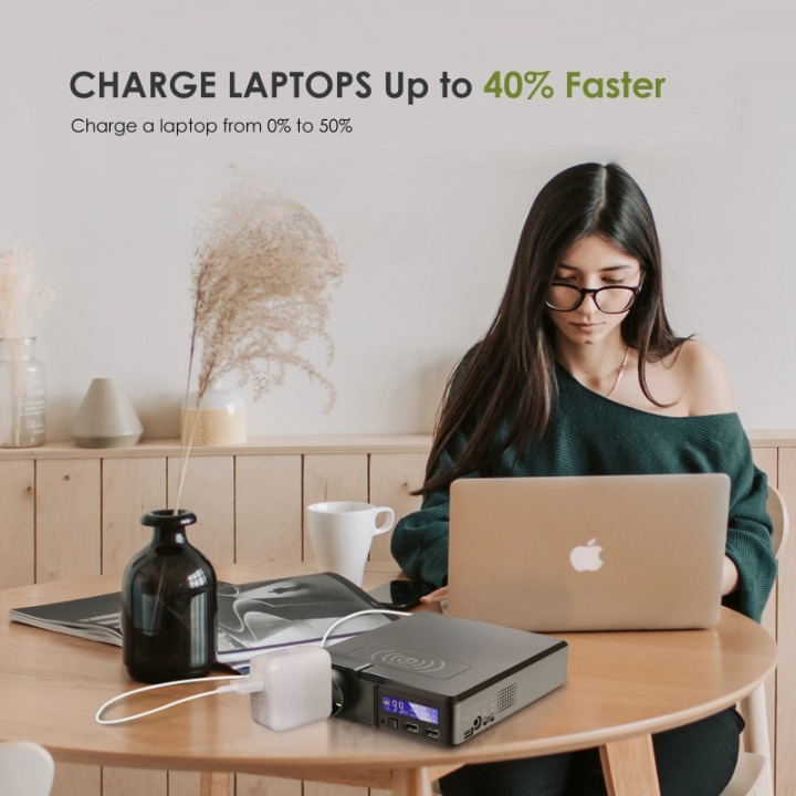 Solar Powerbank - Powerstation - Draagbare - Krachtcentrale - met 60W - Opvouwbaar Zonnepaneel - USB-C Uitgang - voor Thuis - Tenten - Buiten - Kamperen - Noodsituaties - 41600Mah - 200W - 100-240V - 50/60Hz - Zwart - QUORE