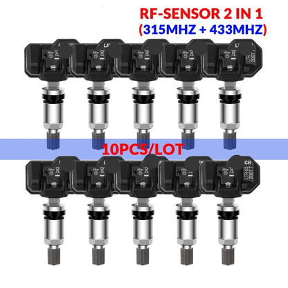2-in-1 TPMS Sensor – Bandenspanning Monitor – Banden Sensor – Auto Druksensor – 315MHz En 433MHz – Lange Batterijduur – Eenvoudige Installatie