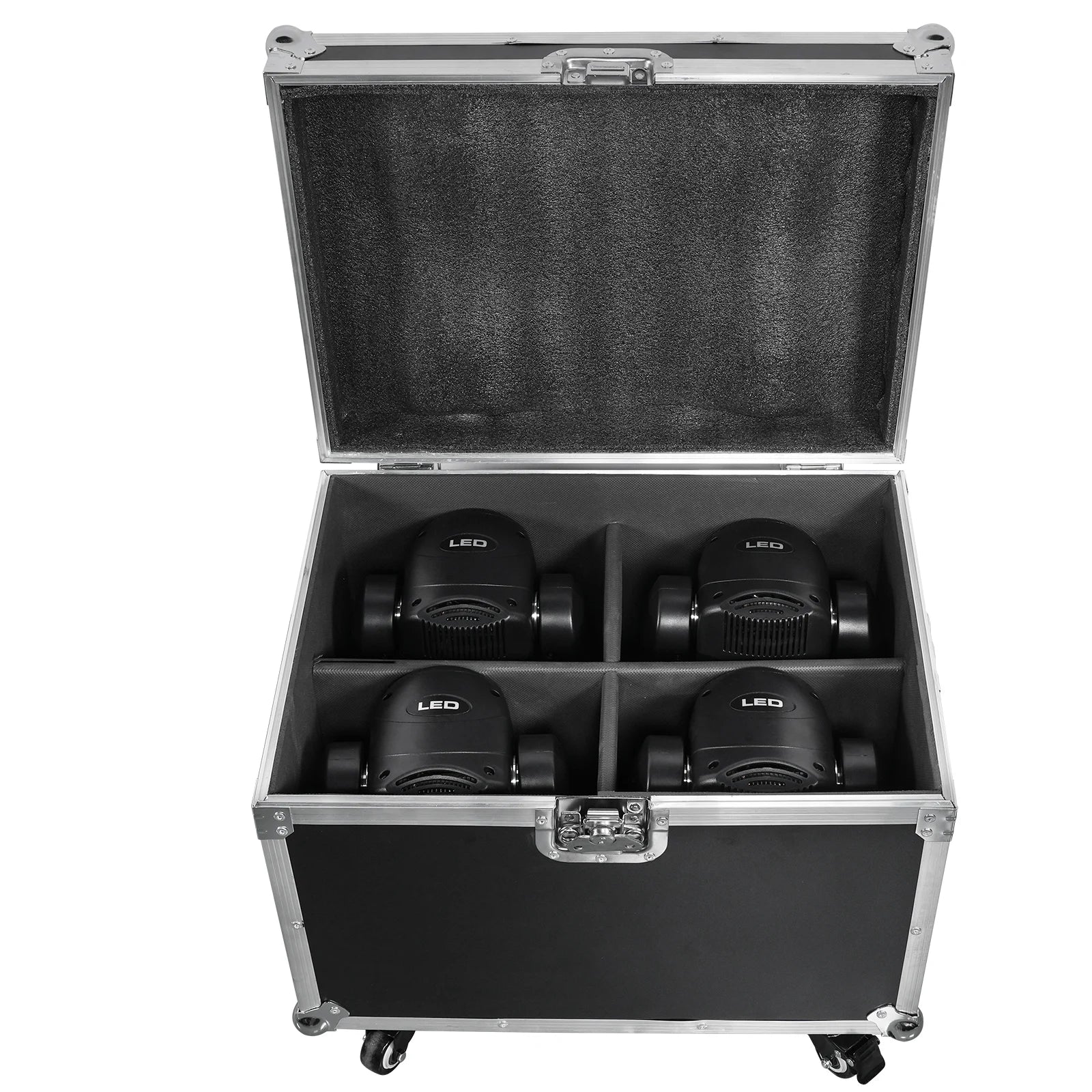 100W LED Moving Head Lights – LED Moving Spot – Stage Light – DJ Licht – Party Verlichting – Set Van 4 Met Vliegtuigkoffer – 1760 Lux Helderheid – DMX512 Besturing - QUORE