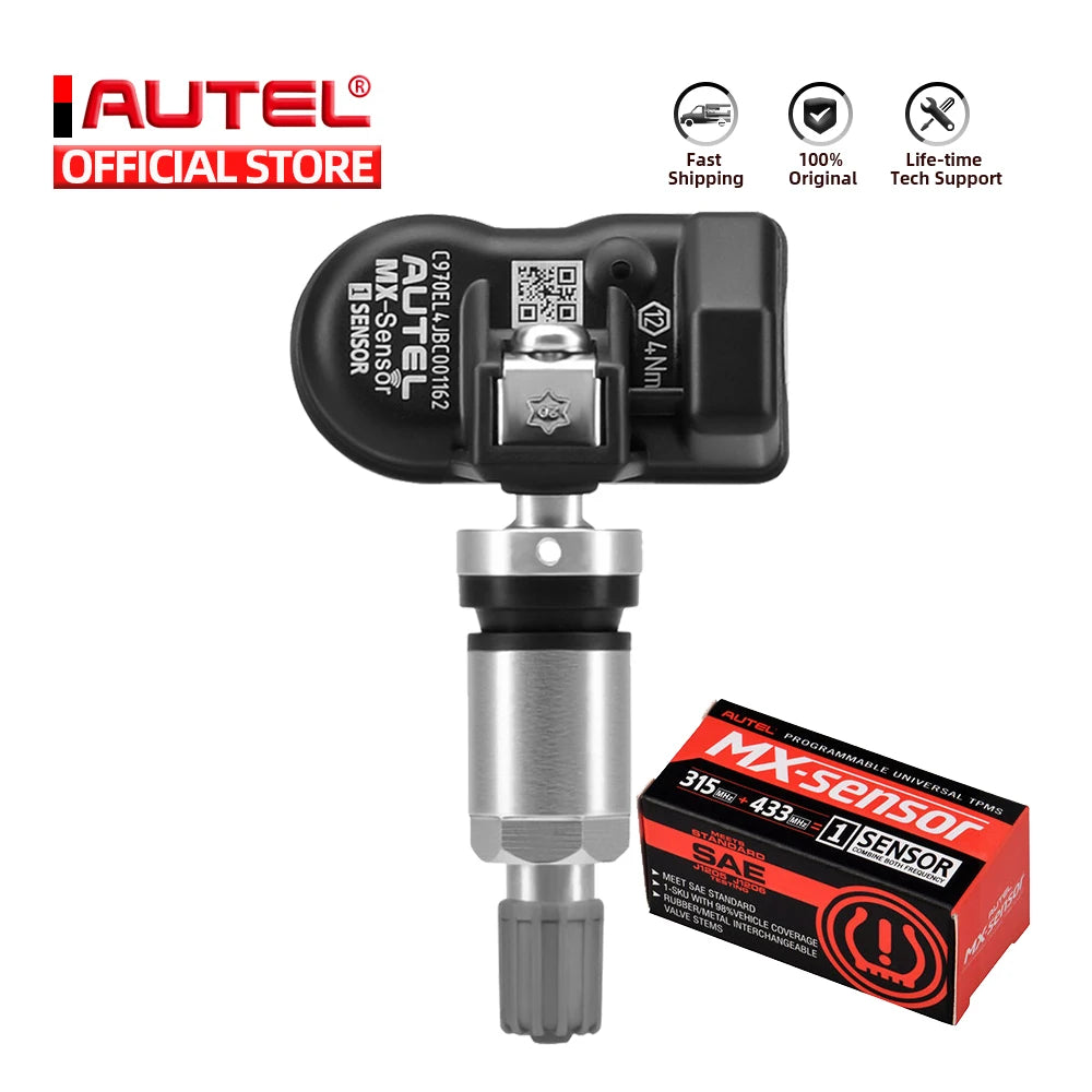 MX Sensor - MaxiTPMS Pad - MaxiTPMS Pad - Bandenspanning Programmeur - MX-Sensor Programmeur - TPMS-tool - 2-in-1-sensor - Metaal - Zilver - QUORE