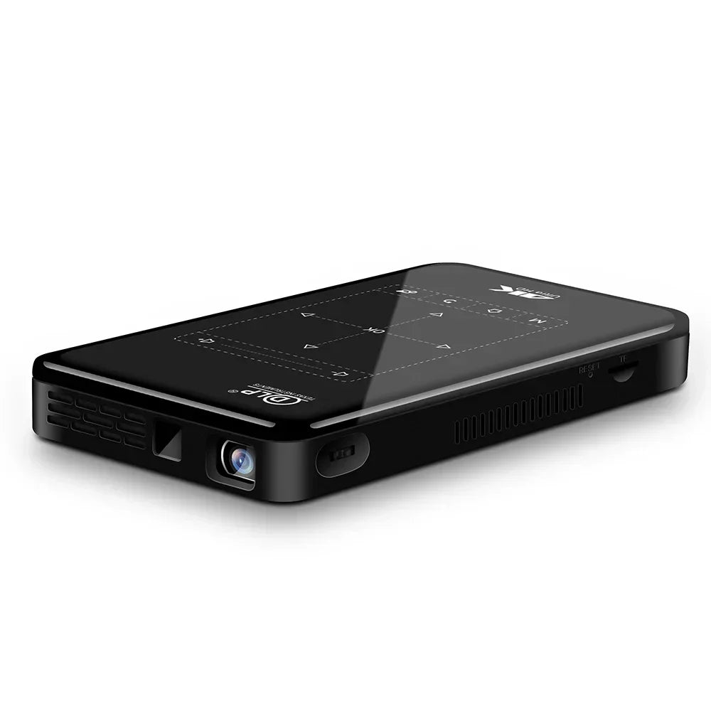 DLP P09-II - Beamer - Projector Beamer - Mini Meamer - 3DLP - Full HD 1080P 4k - 5W - 854x480dpi - Automatische focus - met WiFi - 50 ANSI Lumens - 5000mAh - Zwart - QUORE