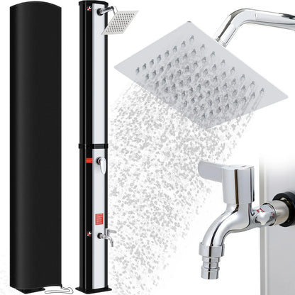 Solar Douche - Douchekraan - Douchepaneel - Camping Douche - Zonnedouche -  35L Solar Shower Kolom – Tuin en Strand Buiten Douche, Koud & Warm Water, Waterproof, Voor Zwembad en Tuin – Zwart - QUORE