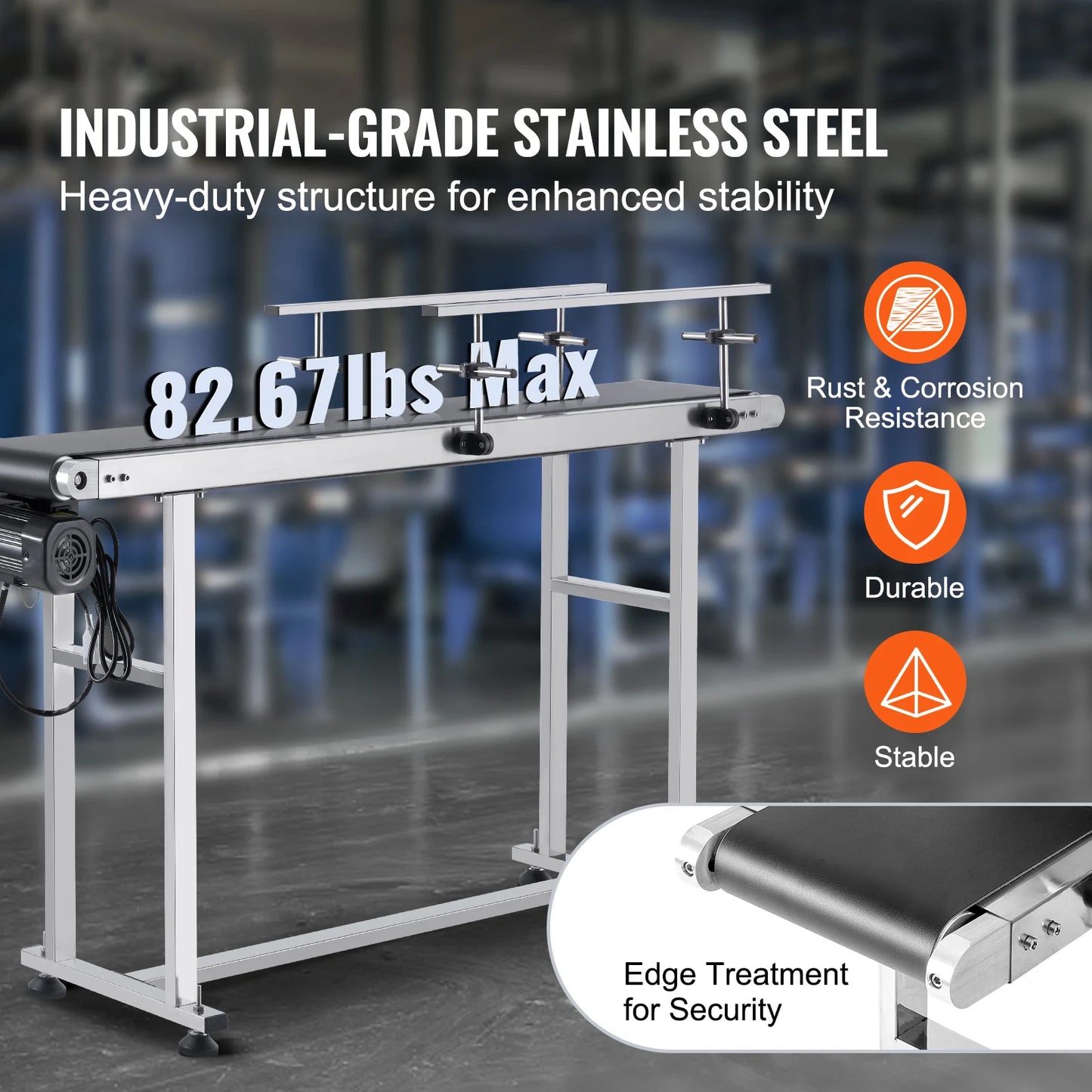PVC Bandtransporteur – Transportband – Conveyor – Productband – Industriële Transportband – Roestvrij Stalen Frame – Instelbare Snelheid - 59 x 7.8 inch