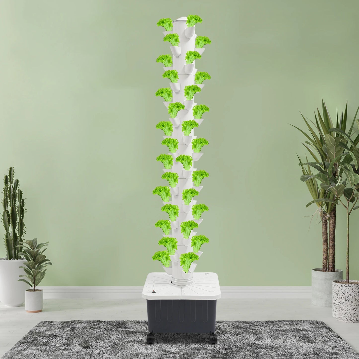 Hydroponische Kweektoren – Verticale Moestuin – Kruidentoren – Plantenrek – Kweekkast – 15 Laags Met 45 Plantplaatsen – Duurzaam PP-Materiaal – Automatisch Watersysteem - QUORE