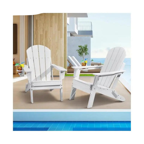Adirondack - Adirondack Tuinstoel - Loungestoel - Stoel - Set van 2 All-Weather - Draagbare Opvouwbare Pitstoel - met Bekerhouder