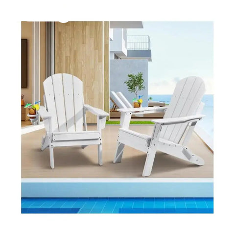 Adirondack - Adirondack Tuinstoel - Loungestoel - Stoel - Set van 2 All-Weather - Draagbare Opvouwbare Pitstoel - met Bekerhouder