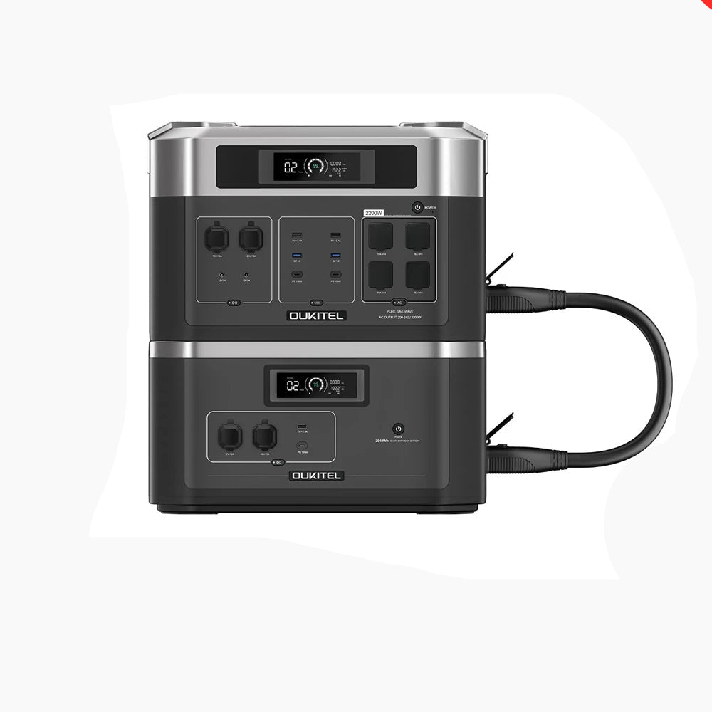 Draagbare Power Station – Noodstroomvoorziening – Mobiele Accu – Zonne-energie Generator – UPS Back-up – 2048Wh Capaciteit – 2200W Pure Sine Wave Inverter