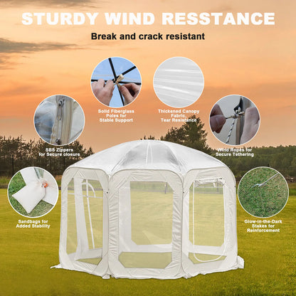 Pop-Up Tent – Bubble Tent – Buiten Tent – Transparante Tent – Waterdicht PVC – Ruim Voor 4-6 Personen - 3X3m - Wit