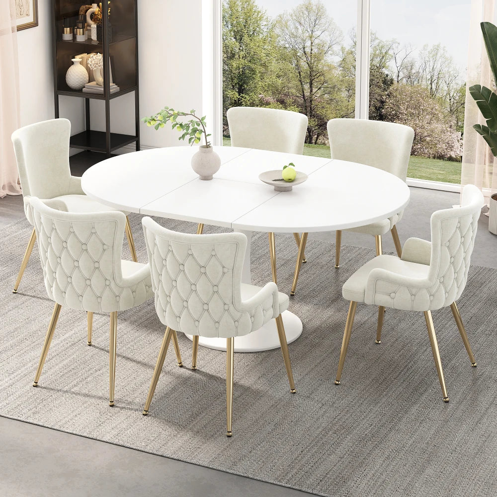 Velvet Eetkamerstoelen – Fluwelen Stoelen – Design Stoelen – Metalen Poten – Set Van 4 – Comfortabel – Draagbaar Tot 150 Kg - Legergroen